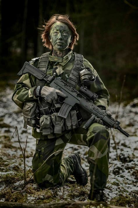 Swedish Female Army Soldier Female Army Soldier Female Soldier
