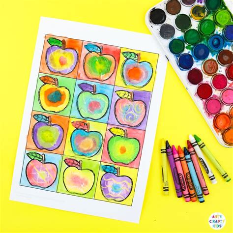 Kandinsky Inspired Apple Art Apple Art Apple Art Projects Apple Craft
