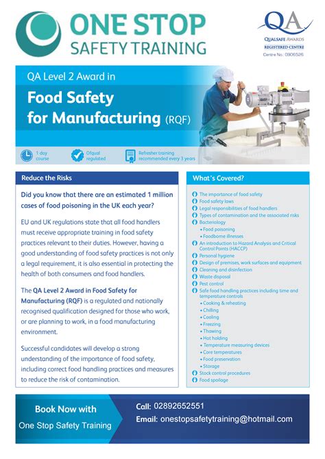 Food Safety For Manufacturing Rqf One Stop Safety Training