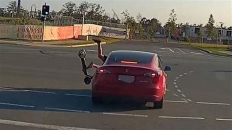 Dashcam Footage Reveals Moment E Scooter Slams Into Tesla On Busy Gold Coast Road Au
