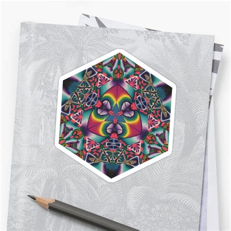 Psychedelic Kaleidoscope Sticker By Sally Anna Psychedelic Sticker