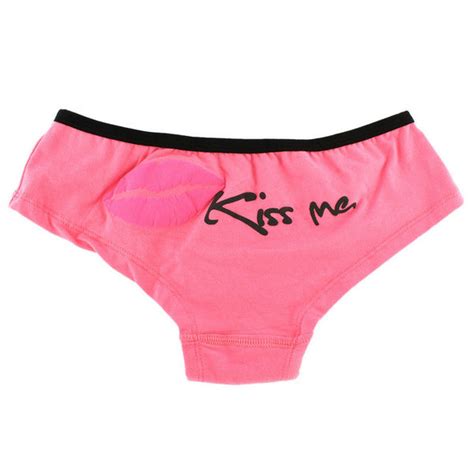 hot lady women cotton underwear kiss me printed lingerie knickers panties briefs