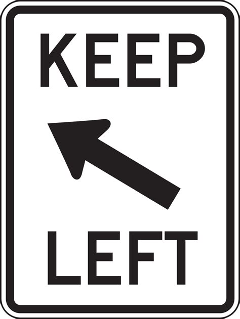 Keep Left Diagonal Lane Guidance Sign Frr761 R4 8b