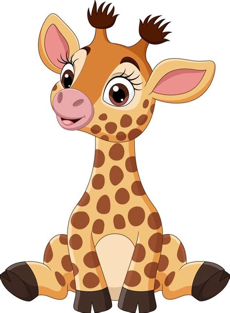Cute Baby Giraffe Cartoon Sitting 5162418 Vector Art At Vecteezy