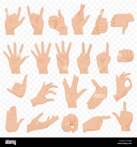 Set Di Icone E Simboli Realistici Per Le Mani Umane Icone Delle Mani Emoji Gesti Mani