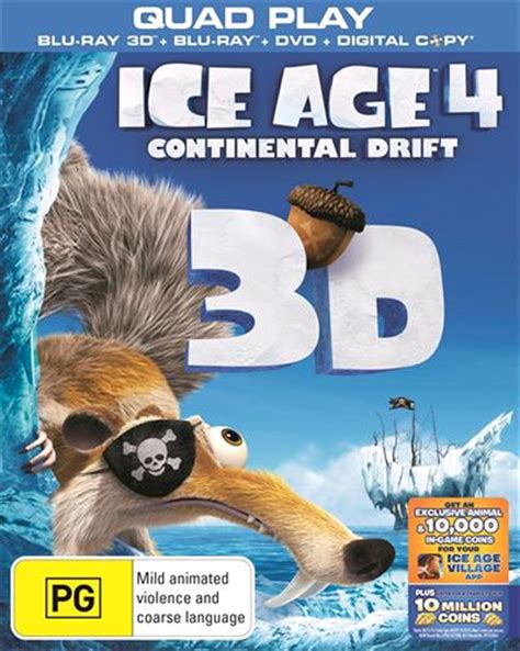 Ice Age 4 Continental Drift 3d 2d Blu Ray Dvd Digital Copy