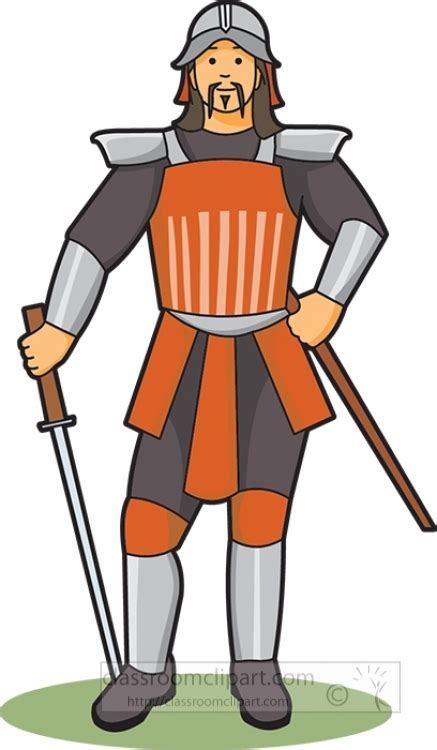 Ancient China Clipart Chinese Warrior Holding Sword