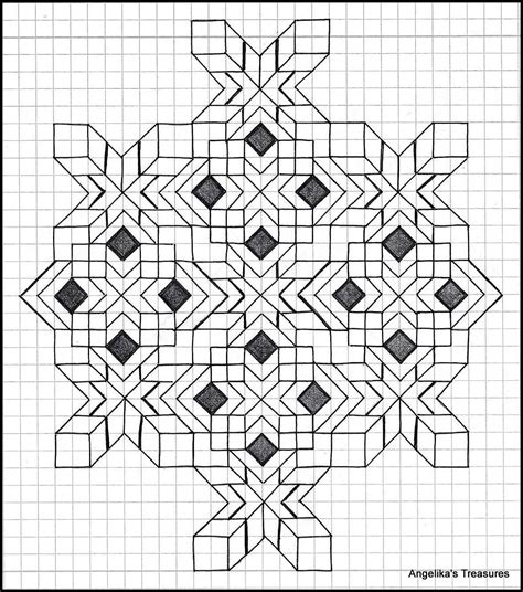 Graph Paper Zentangle Drawings
