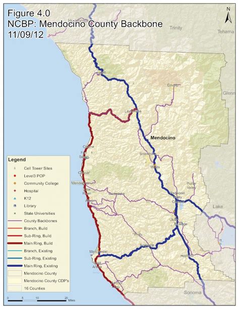 Mendocino County Map With Cities