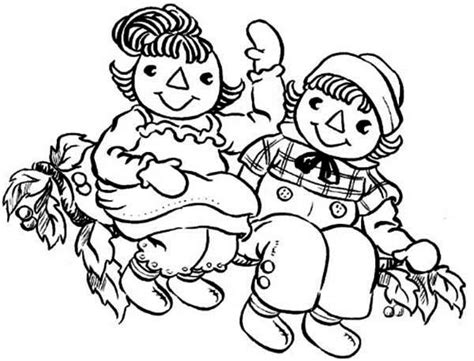 Raggedy Ann And Andy Greeting Us Coloring Page Netart Adult Coloring