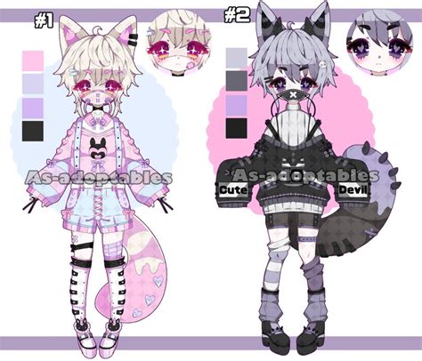 Pastel Goth Kemonomimi Adoptable Batch Closed By As Adoptables On