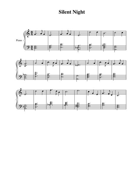 Silent night sheet music for piano. Silent Night (C Major): Mastering Christmas Carols on the Piano and Keyboard - Piano and Synth ...
