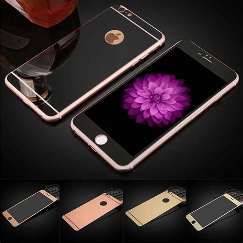 2pcs lot front back tempered glass for iphone 5 5s 6 6s plus full cover screen protector mirror