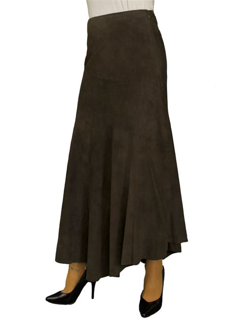 What are the origins of suede? Long Suede Asymmetric Full Skirt, midi length (6 colours ...
