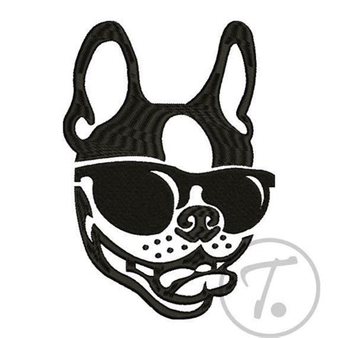 Boston Terrier Dog Embroidery Design Boston Terrier Dogs Etsy
