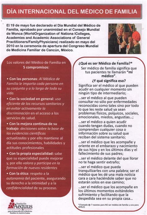 Feliz día del Médico de Familia – AEQUUS: Medicina Familiar y APS
