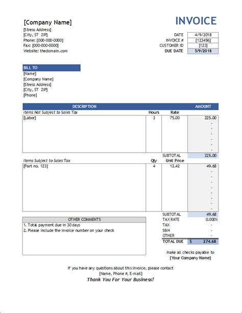 Therapist Invoice Template Wave Accounting