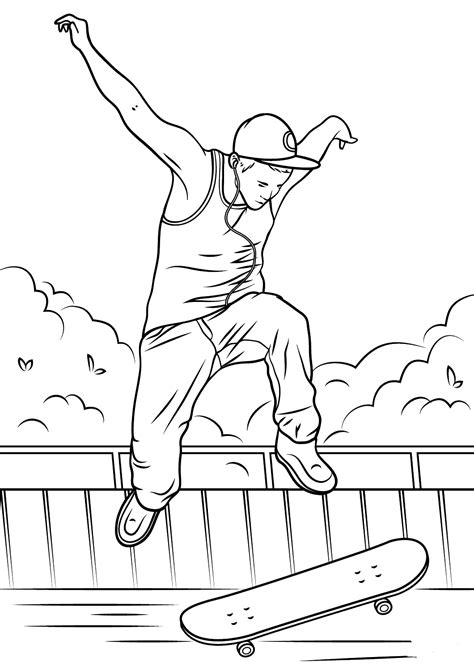 Adult Skateboarding Coloring Pages The Picture Taken From Sports