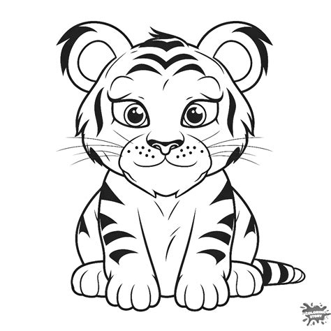 Cute Tiger Cub Coloring Story