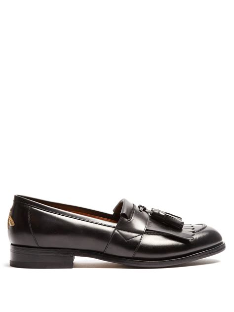 Gucci Tassel Leather Loafers In Black For Men Lyst