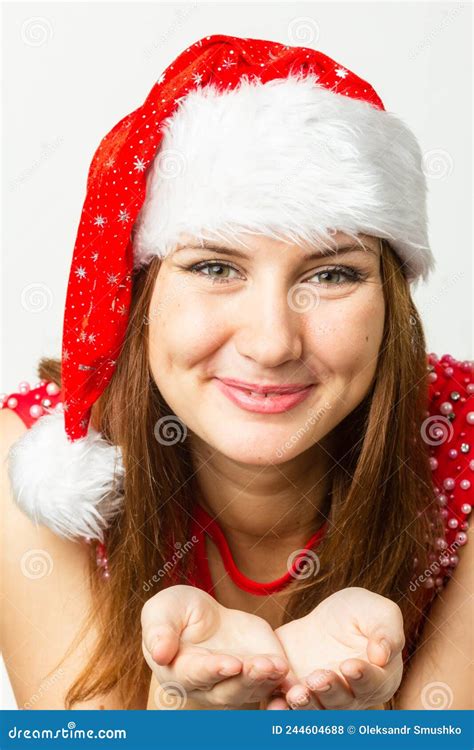 Attractive Christmas Girl In A Sexual Lingerie Naked Body Seasonal