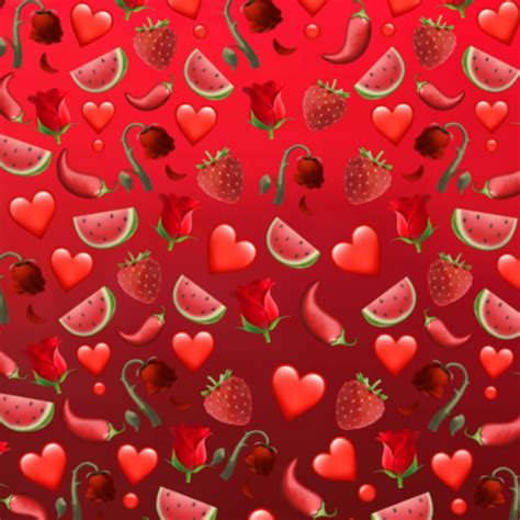 Red Aesthetic Emoji Wallpaper ️ ️🤩 🍓 Emo Wallpaper Heart Wallpaper