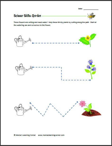 When we talk related with cutting skills worksheets, we already collected particular related pictures to add more info. Scissor Skills: Garden - Mamas Learning Corner