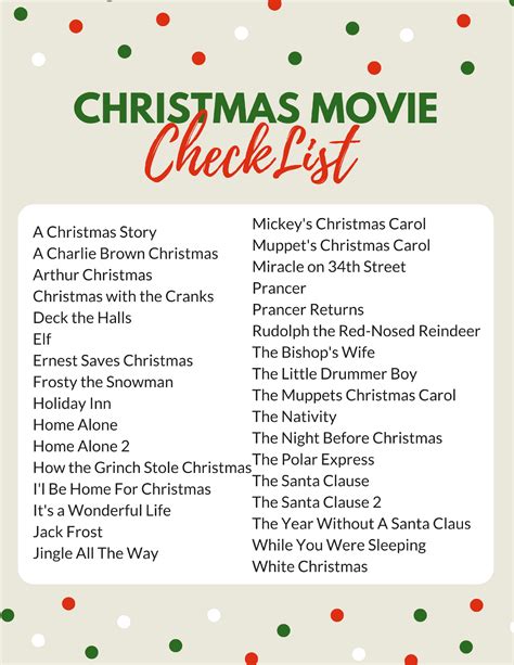 Christmas Movie List Printable Christmasstate