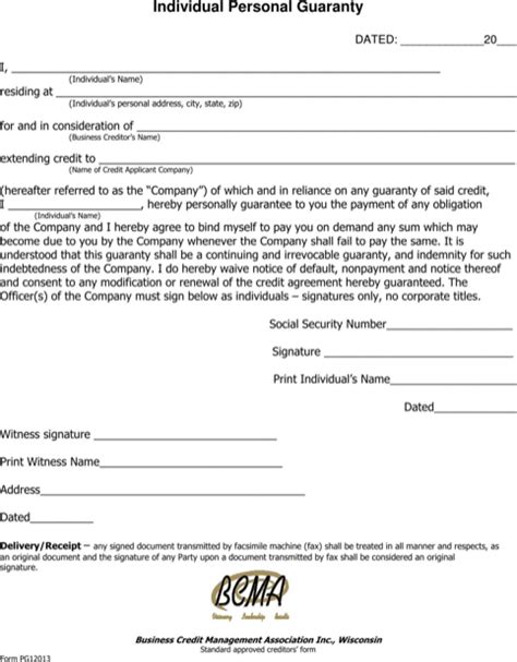 The aim is to satisfy the landlord that he will be able to recoup any monies should the tenant fail to pay. Personal Guarantee Form | Personal loans, Letter sample ...