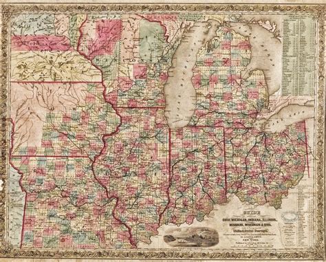 1850 Guide Through Ohio Michigan Indiana Illinois Missouri