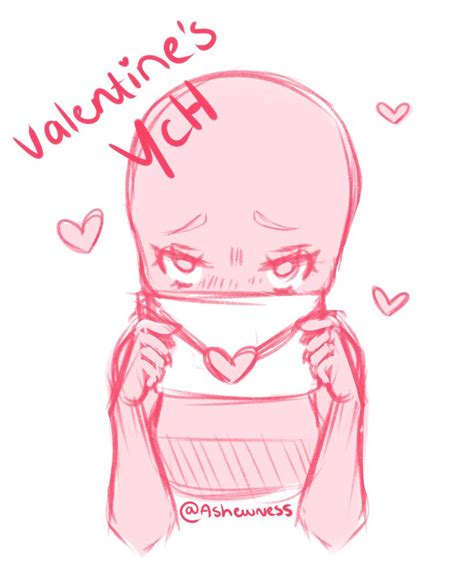 [ych] Valentine S Day [closed] By Ashewness On Deviantart Valentines Day Drawing Anime Poses