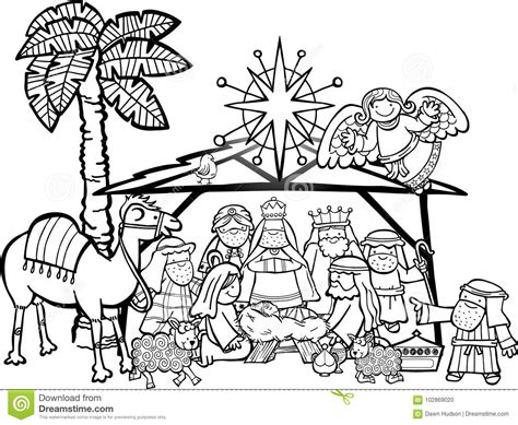 Christmas Nativity Scene Stock Illustration Illustration