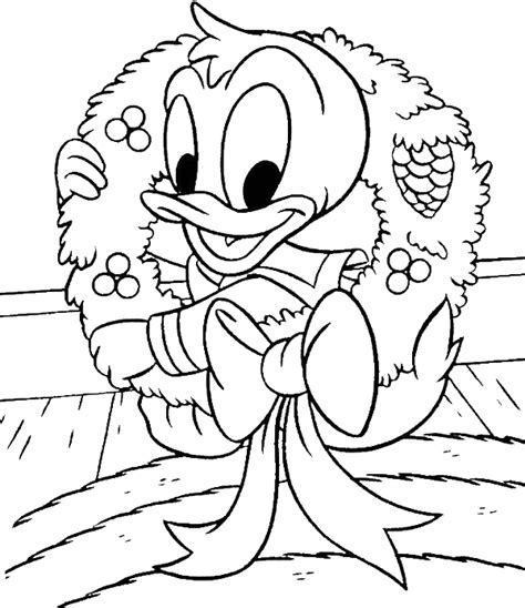 Baby Donald Duck Happy Merry Christmas Coloring Pages