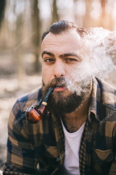 Bearded Man Smoking Pipe Stock Photo By ©anatoliycherkas 121979602