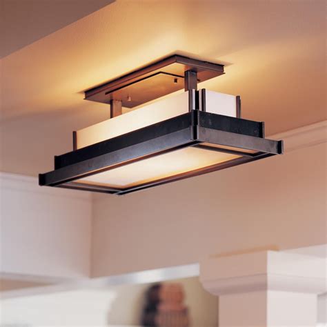 Steppe Rectangle Semi Flush Ceiling Mount By Hubbardton Forge