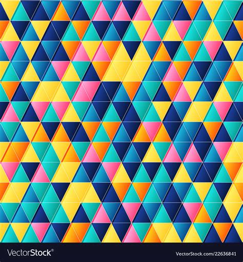 Geometric Seamless Pattern With Bright Colorful Vector Image