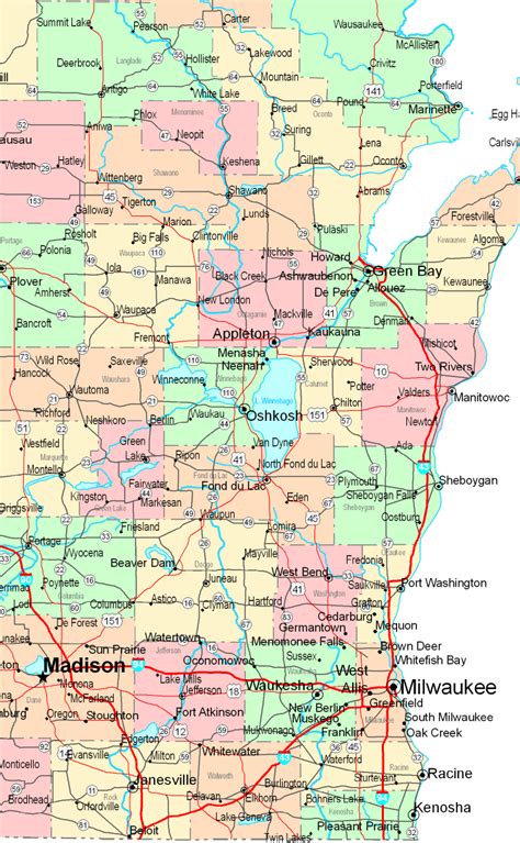 Online Map Of Wisconsin South East