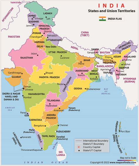 India Political Map With States Capitals And Union Territories Pdf