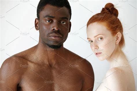 Multi Ethnic Love And Relationships Concept Young Redhead Caucasian