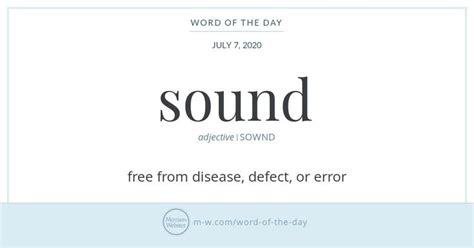 Word Of The Day Sound Merriam Webster Word Of The Day Words