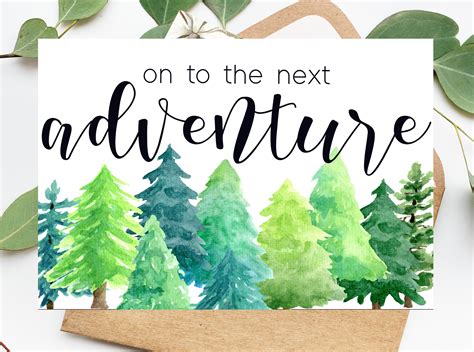 Printable On To The Next Adventure, Adventure Awaits Card, New Job Card