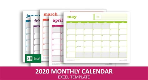 Easy Event Calendar 2020 Excel Template Printable Monthly