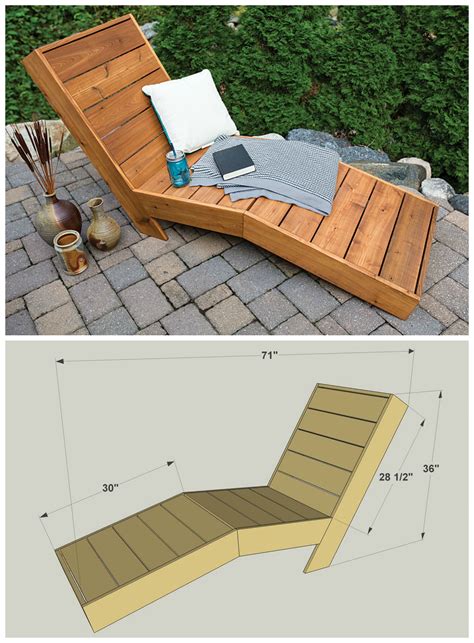 Diy modern bench with back. DIY Outdoor Chaise Lounge :: FREE PLANS at buildsomething ...