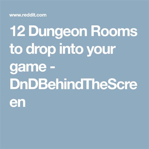 12 Dungeon Rooms To Drop Into Your Game Dndbehindthescreen Dungeon