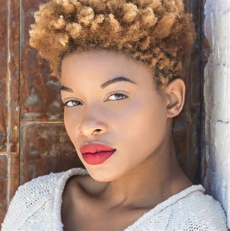 Read on to see our top blonde afro hair ideas. Blonde TWA | Afro hair blonde, Short hair twist styles ...