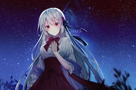 Anime Girl With Grey Hair