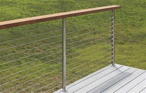 Our posts come ready to install, no drilling, welding, or assembly is required. SunRail™ Latitude - Stainless Steel Cable Railing System with a Wooden Handrail - Atlantis Rail ...