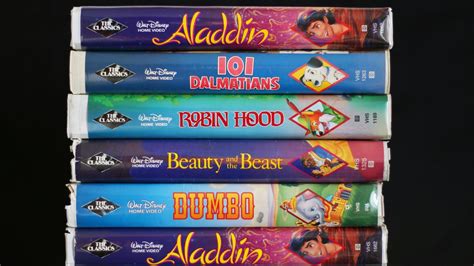 Lot Of Disney Vhs Beauty The Beast Dalmatians Aladdin Black Diamond Rare