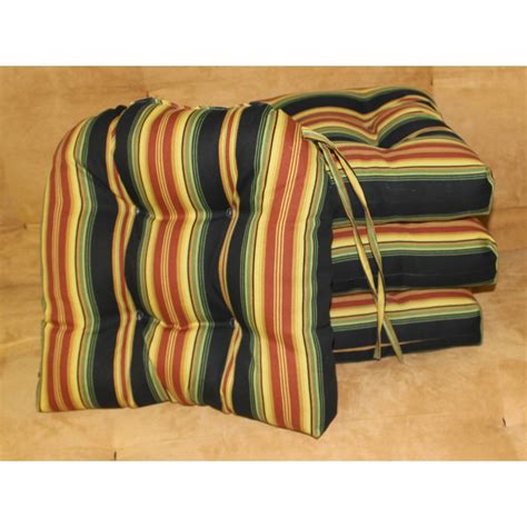 16 inch outdoor spun polyester u shaped tufted chair cushions set of 4 lyndhurst raven