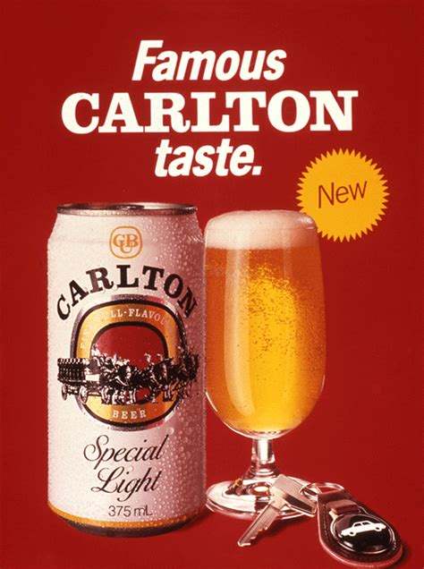 Carlton Special Light ‘famous Carlton Taste Poster Australian Beer